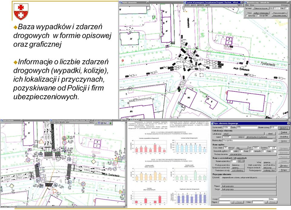 drogowych (wypadki, kolizje), ich lokalizacji i