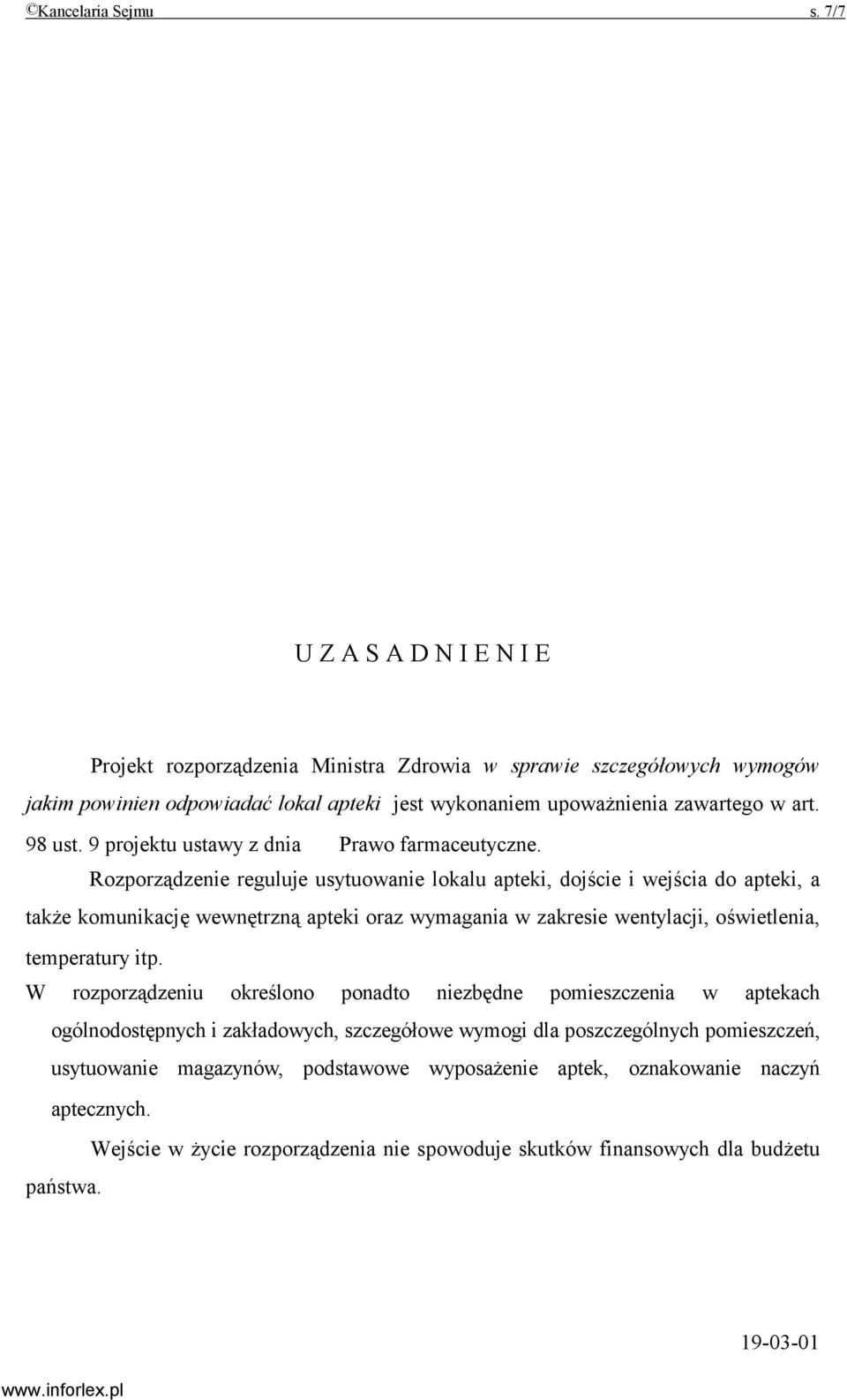 9 projektu ustawy z dnia Prawo farmaceutyczne.