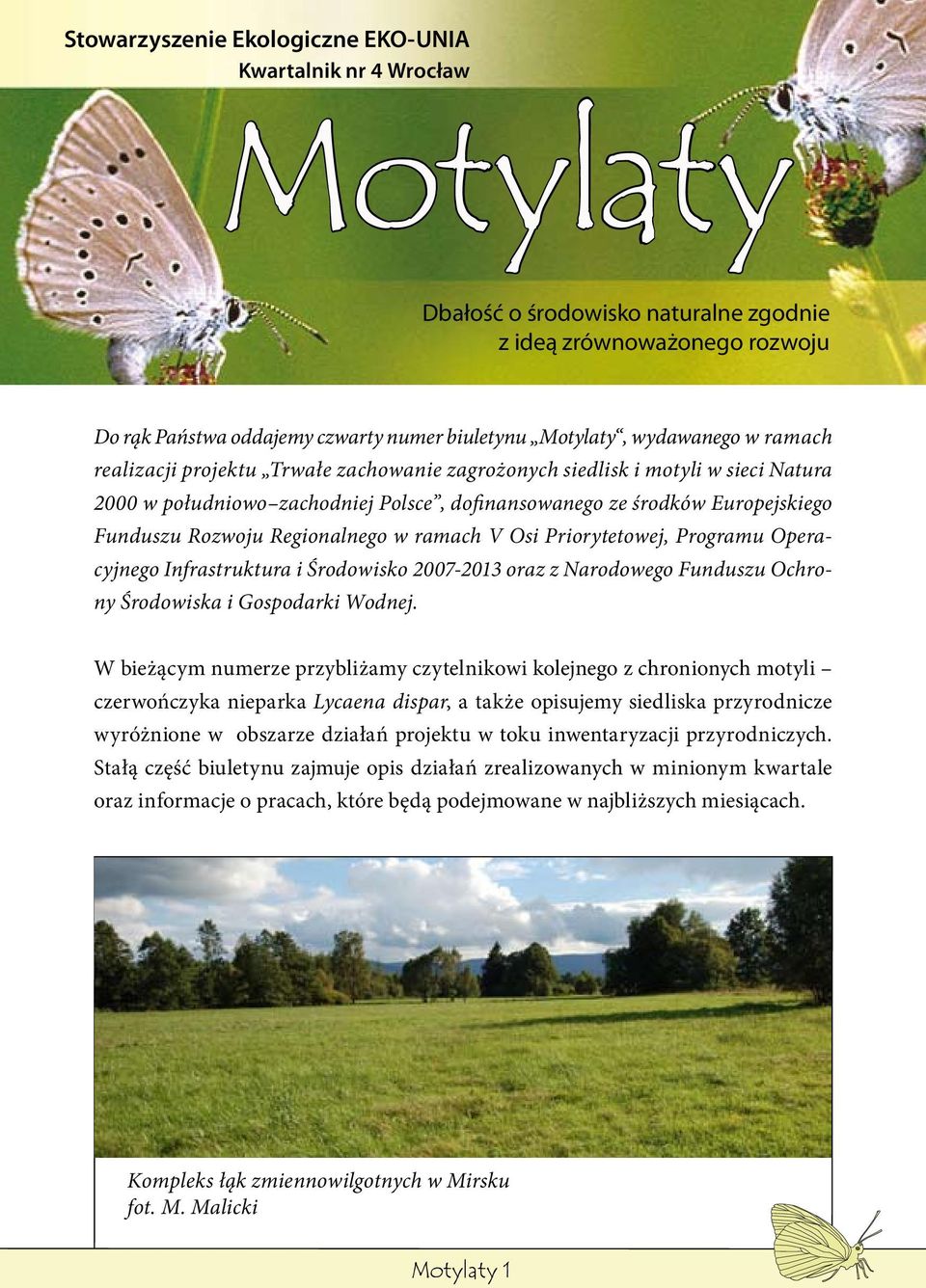 Regionalnego w ramach V Osi Priorytetowej, Programu Operacyjnego Infrastruktura i Środowisko 2007-2013 oraz z Narodowego Funduszu Ochrony Środowiska i Gospodarki Wodnej.