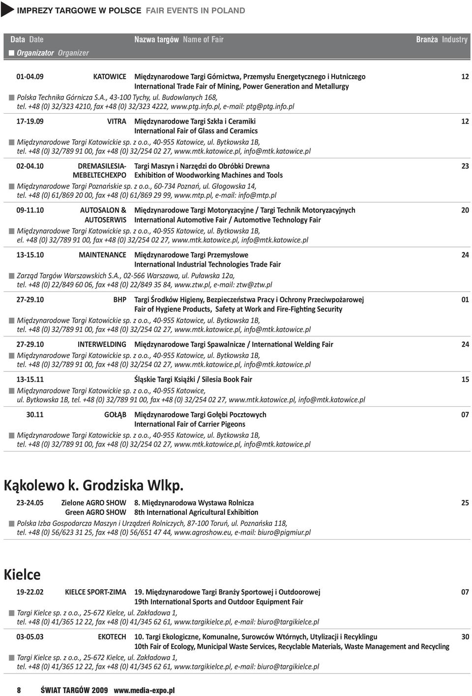 Budowlanych 168, tel. +48 (0) 32/323 4210, fax +48 (0) 32/323 4222, www.ptg.info.pl, e-mail: ptg@ptg.info.pl 17-19.