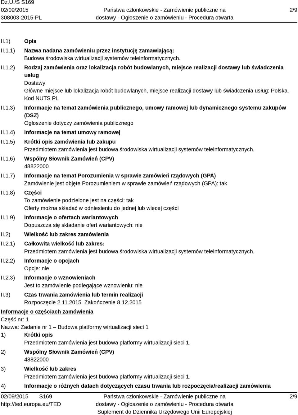 świadczenia usług: Polska.