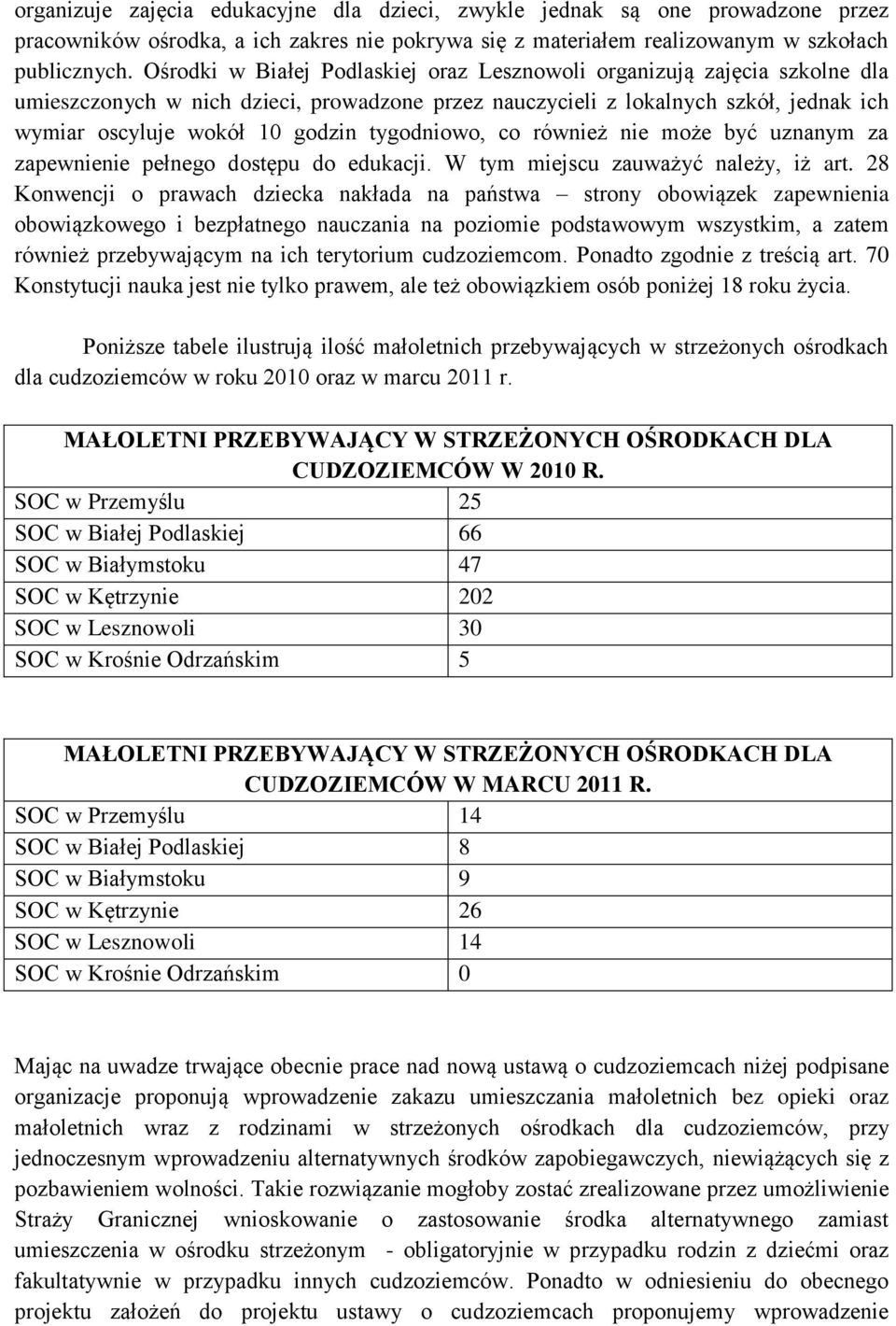 tygodniowo, co również nie może być uznanym za zapewnienie pełnego dostępu do edukacji. W tym miejscu zauważyć należy, iż art.