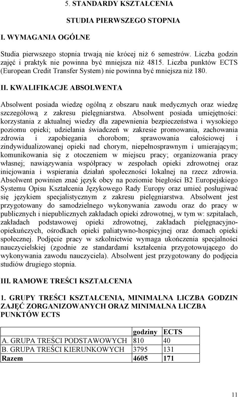 KWALIFIKACJE ABSOLWENTA Absolwent posiada wiedzę ogólną z obszaru nauk medycznych oraz wiedzę szczegółową z zakresu pielęgniarstwa.