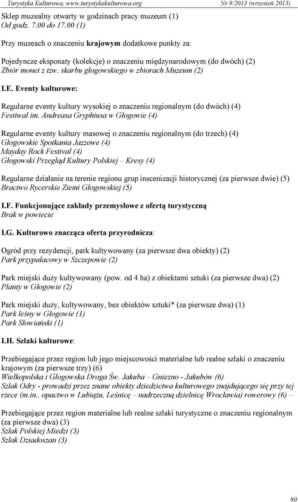 E. Eventy kulturowe: Regularne eventy kultury wysokiej o znaczeniu regionalnym (do dwóch) (4) Festiwal im.