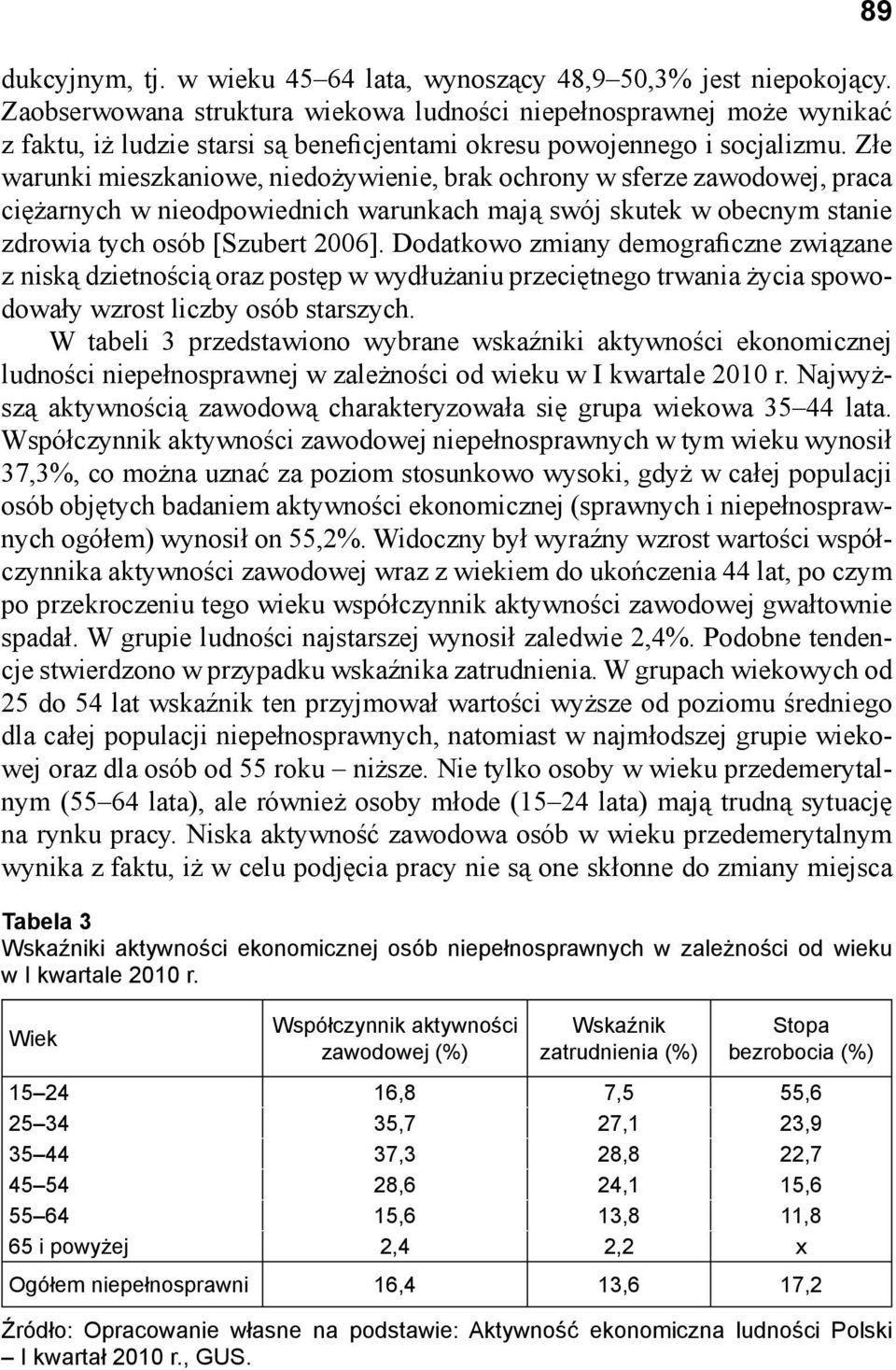 Złe warunki mieszkaniowe, niedożywienie, brak ochrony w sferze zawodowej, praca ciężarnych w nieodpowiednich warunkach mają swój skutek w obecnym stanie zdrowia tych osób [Szubert 2006].