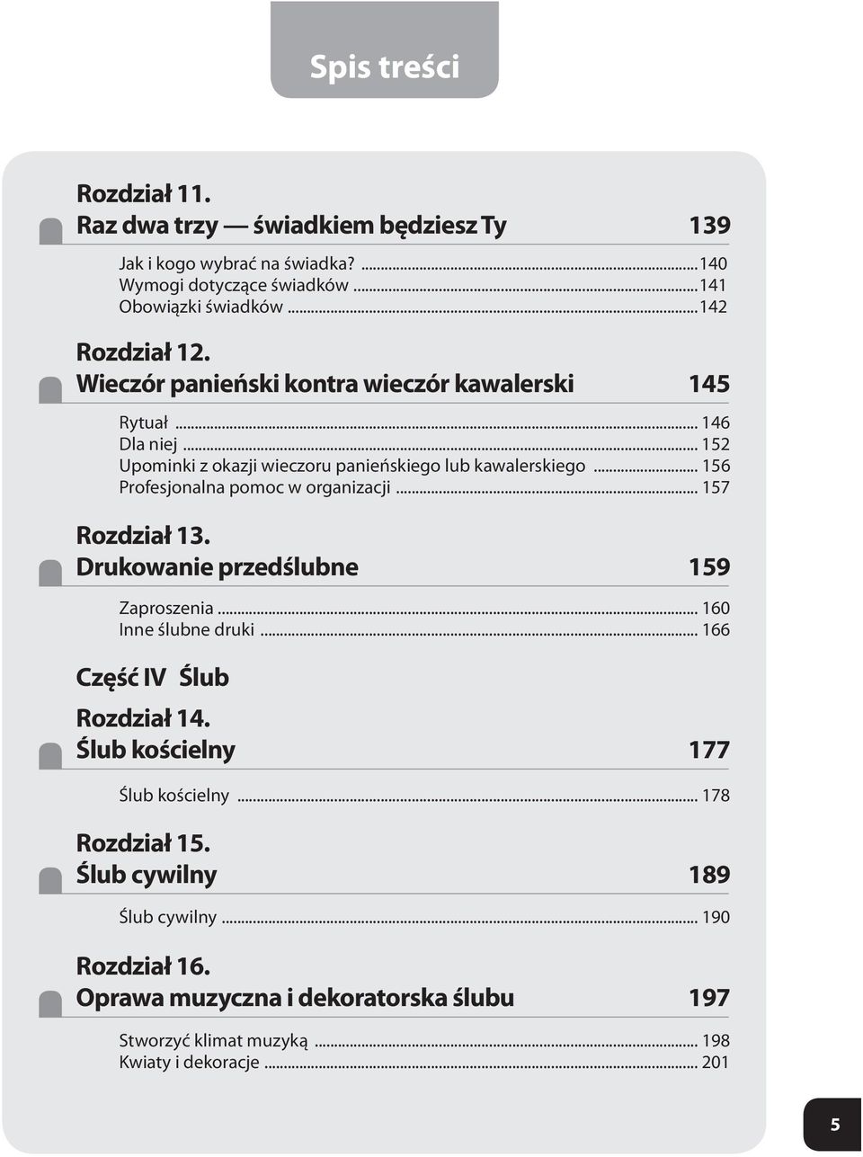 .. 156 Profesjonalna pomoc w organizacji... 157 Rozdział 13. Drukowanie przedślubne 159 Zaproszenia... 160 Inne ślubne druki... 166 Część IV Ślub Rozdział 14.