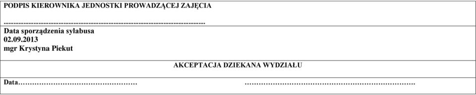 Data sporządzenia sylabusa 02.09.