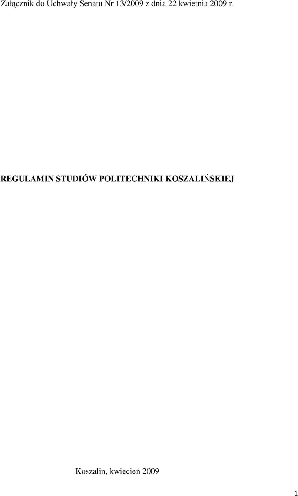 REGULAMIN STUDIÓW POLITECHNIKI