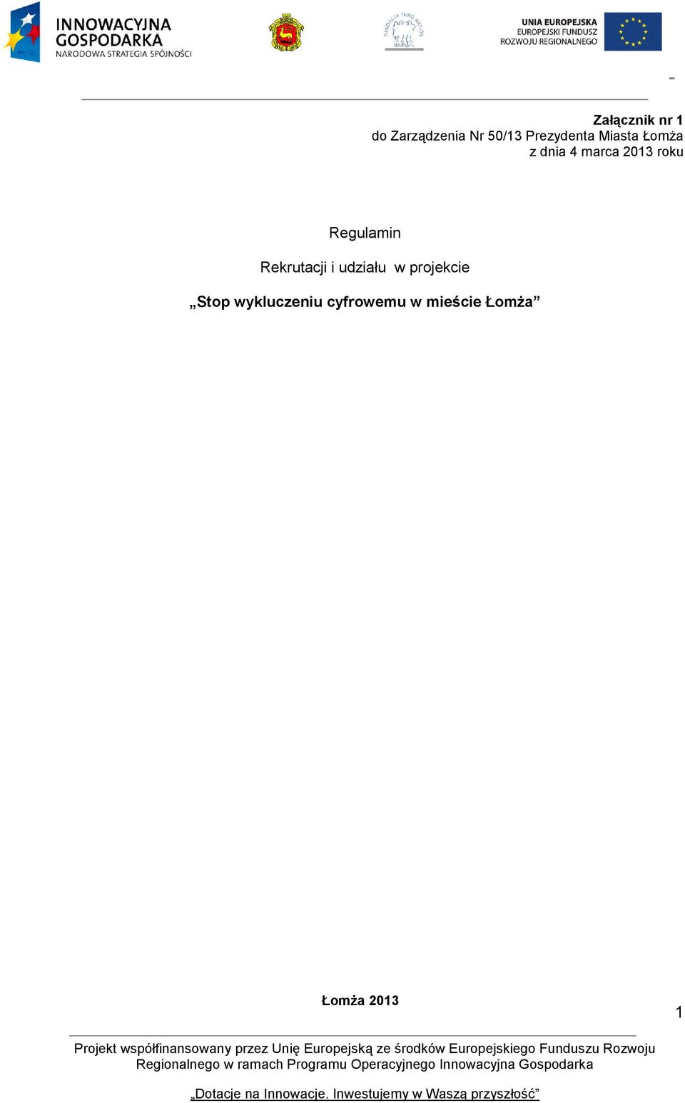 roku Regulamin Rekrutacji i udziału w