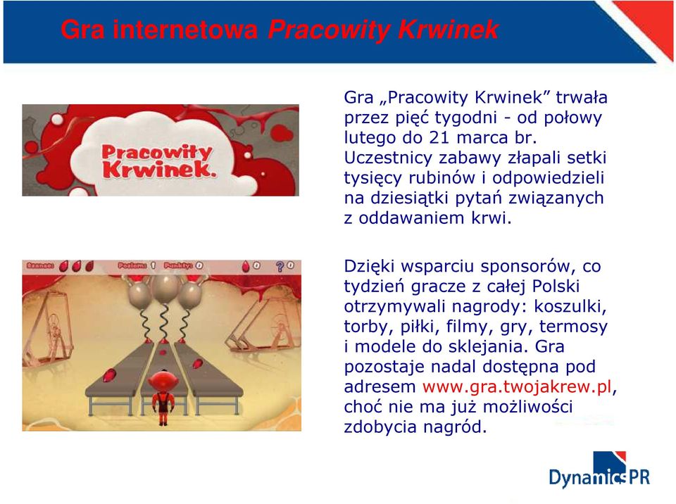 Dzięki wsparciu sponsorów, co tydzień gracze z całej Polski otrzymywali nagrody: koszulki, torby, piłki, filmy, gry,