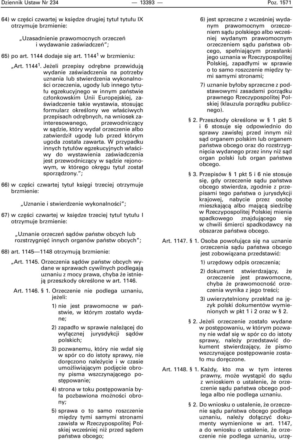 w brzmieniu: Art. 1144 1.