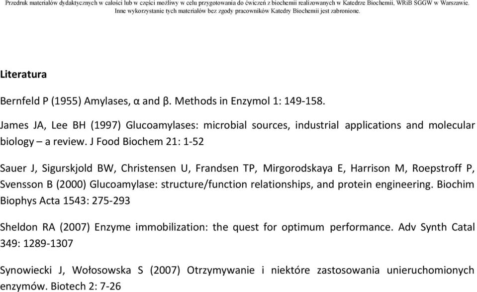 J Food Biochem 21: 1-52 Sauer J, Sigurskjold BW, Christensen U, Frandsen TP, Mirgorodskaya E, Harrison M, Roepstroff P, Svensson B (2000) Glucoamylase: