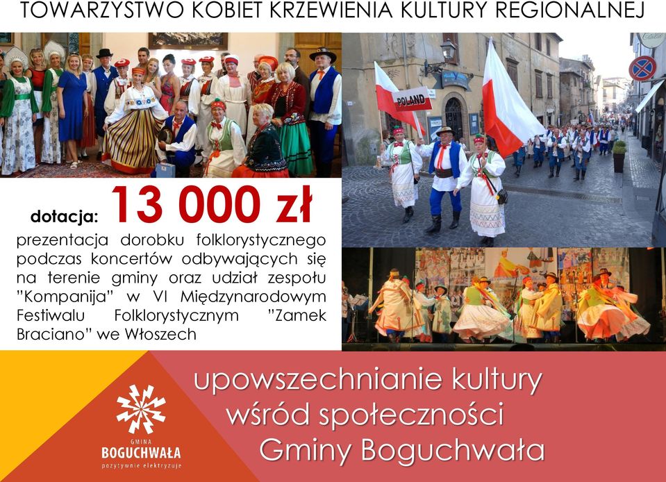oraz udział zespołu Kompanija w VI Międzynarodowym Festiwalu Folklorystycznym