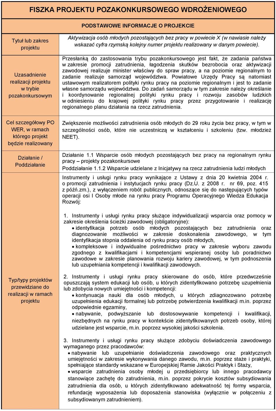 Przesłanką do zastosowania trybu pozakonkursowego jest fakt, że zadania państwa w zakresie promocji zatrudnienia, łagodzenia skutków bezrobocia oraz aktywizacji zawodowej realizuje minister właściwy