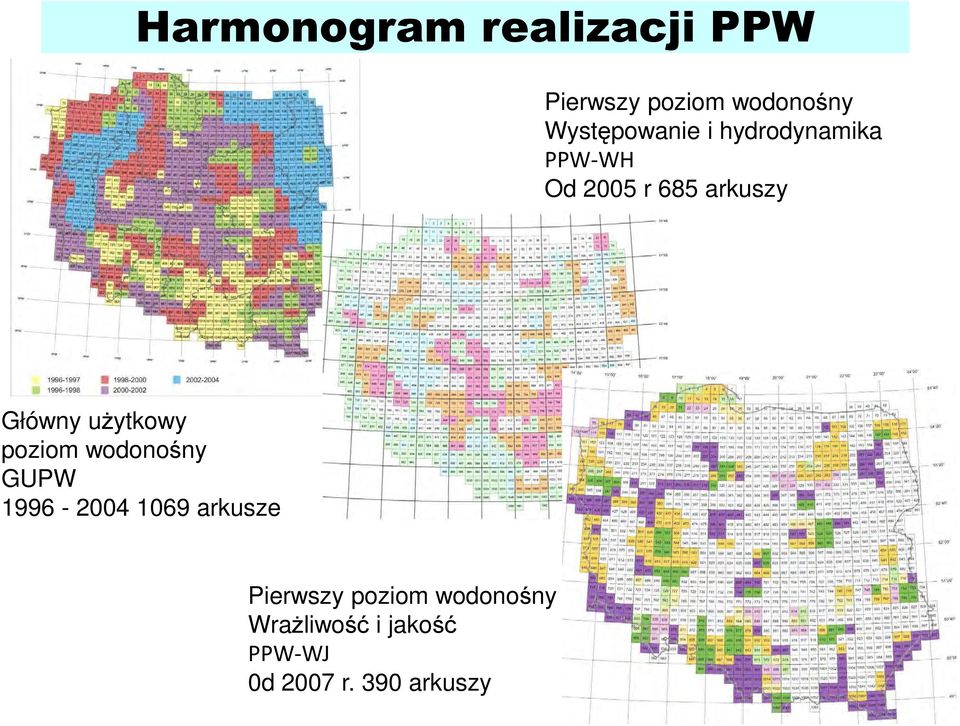 Główny uŝytkowy poziom wodonośny GUPW 1996-2004 1069 arkusze