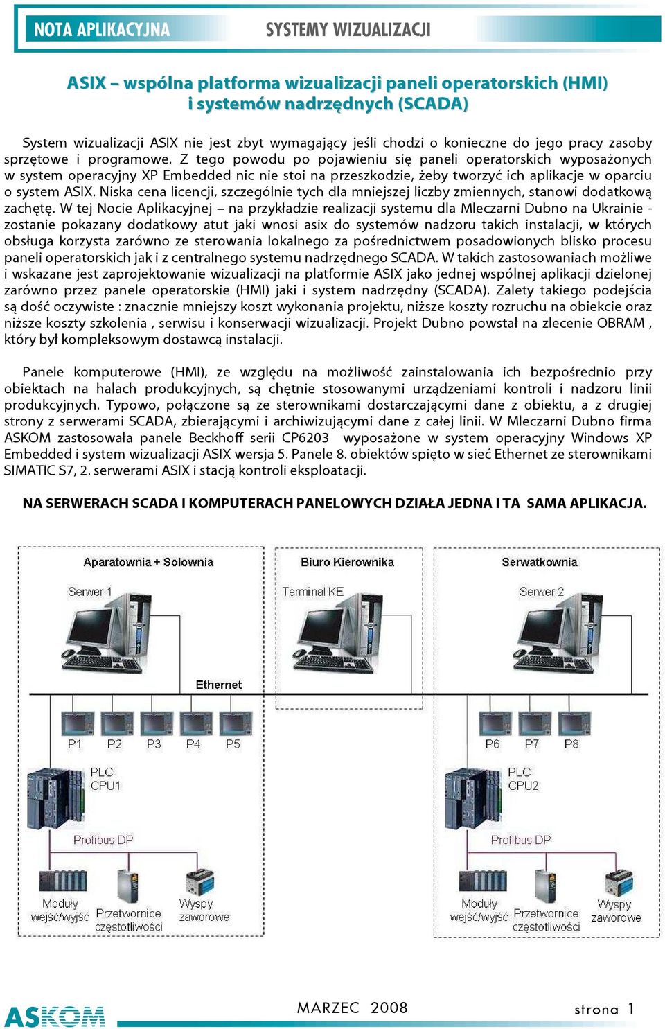 Z tego powodu po pojawieniu się paneli operatorskich wyposażonych w system operacyjny XP Embedded nic nie stoi na przeszkodzie, żeby tworzyć ich aplikacje w oparciu o system ASIX.