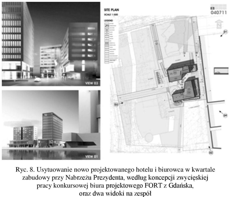 kwartale zabudowy przy Nabrzeżu Prezydenta, według