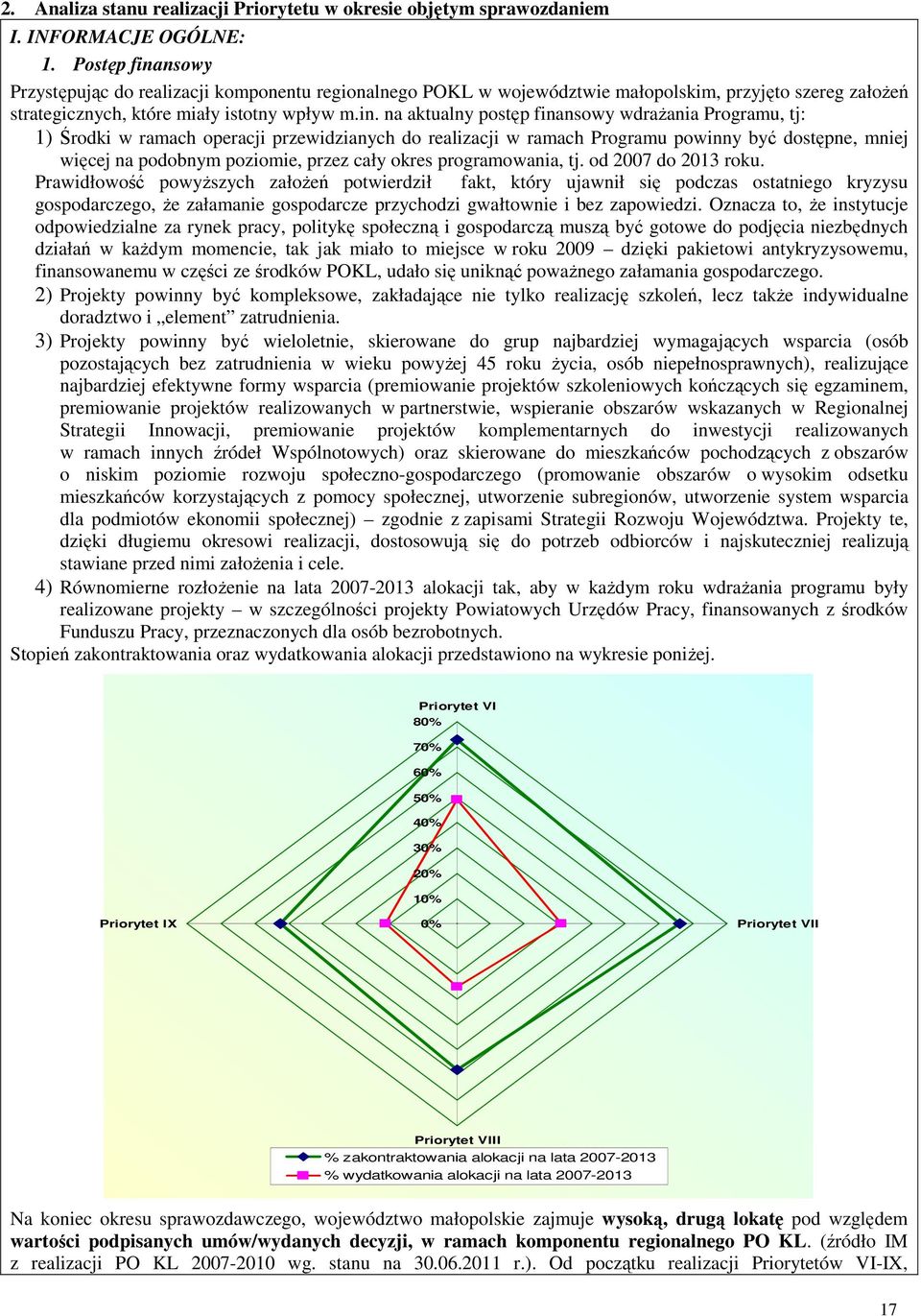 nsowy Przystępując do realizacji komponentu regionalnego POKL w województwie małopolskim, przyjęto szereg załoŝeń strategicznych, które miały istotny wpływ m.in.
