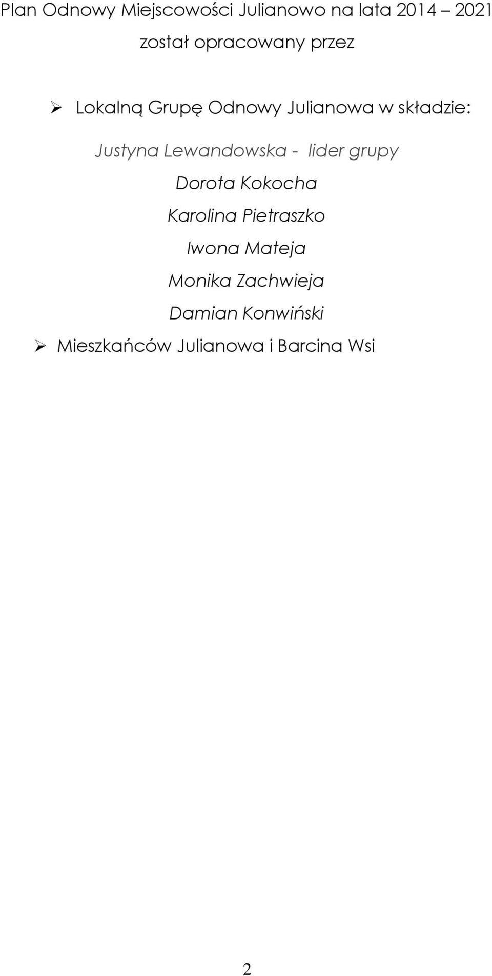 Lewandowska - lider grupy Dorota Kokocha Karolina Pietraszko Iwona