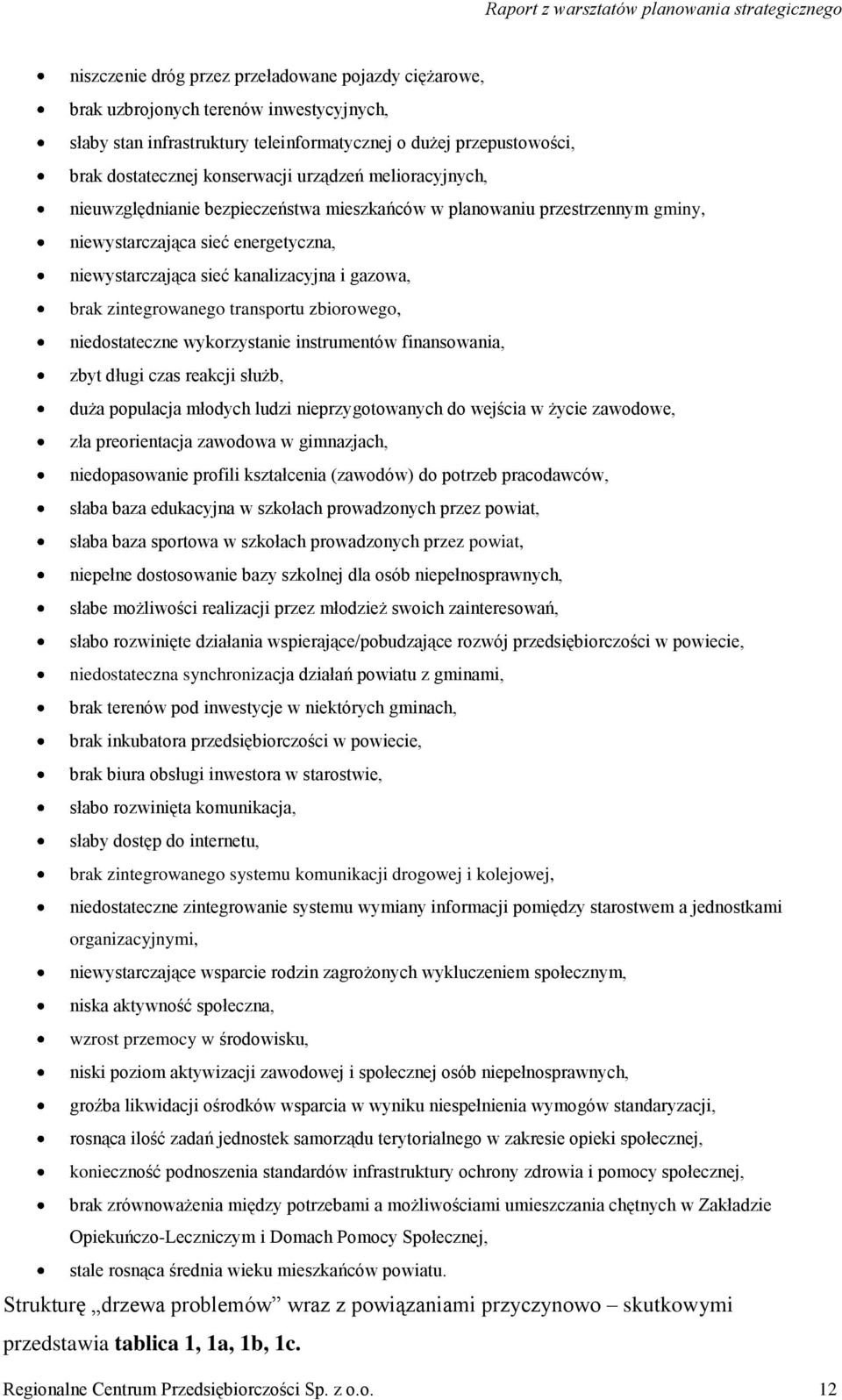 zintegrowanego transportu zbiorowego, niedostateczne wykorzystanie instrumentów finansowania, zbyt długi czas reakcji służb, duża populacja młodych ludzi nieprzygotowanych do wejścia w życie
