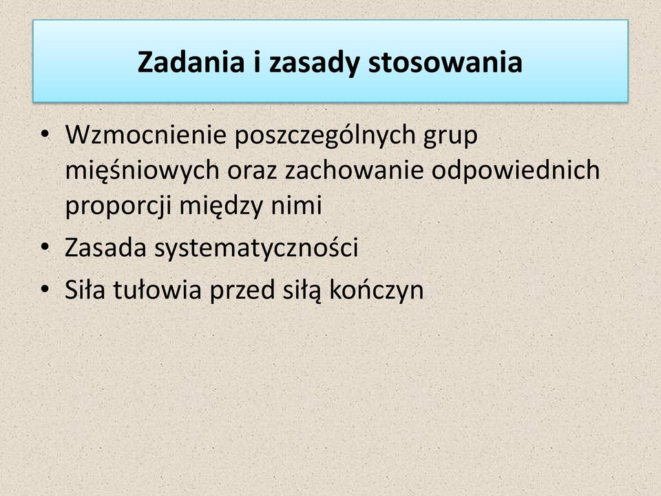 zachowanie odpowiednich proporcji między