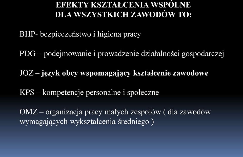 obcy wspomagający kształcenie zawodowe KPS kompetencje personalne i społeczne OMZ