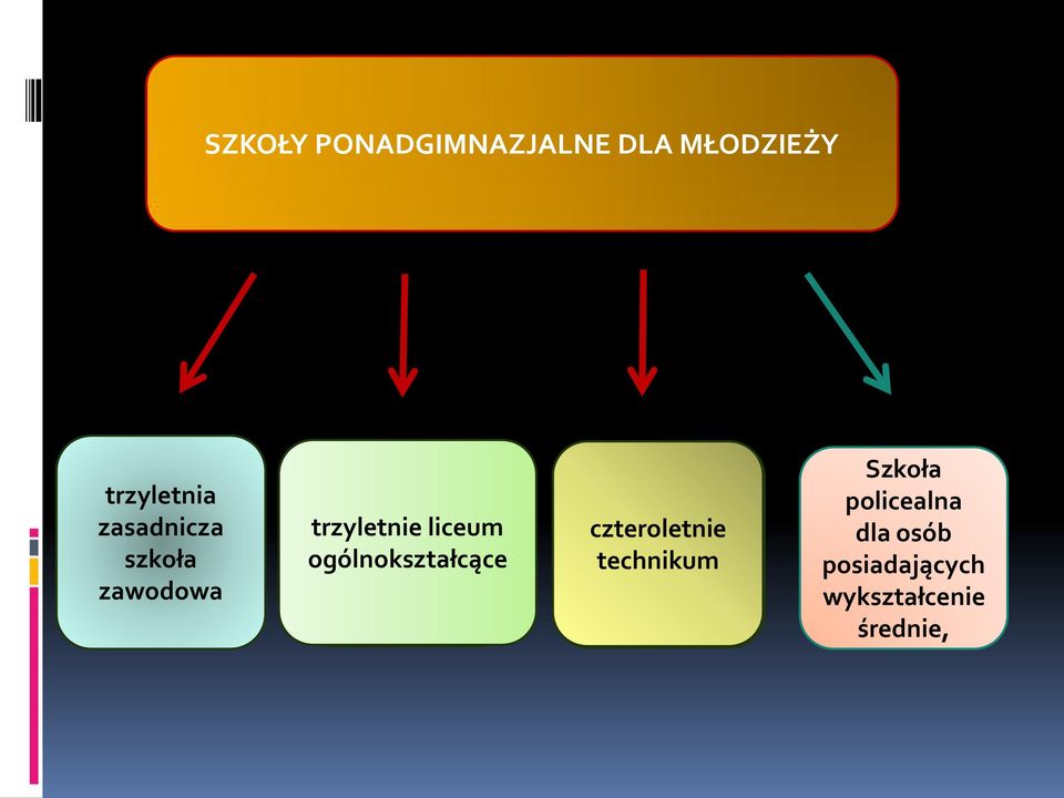 liceum ogólnokształcące - cące czteroletnie technikum