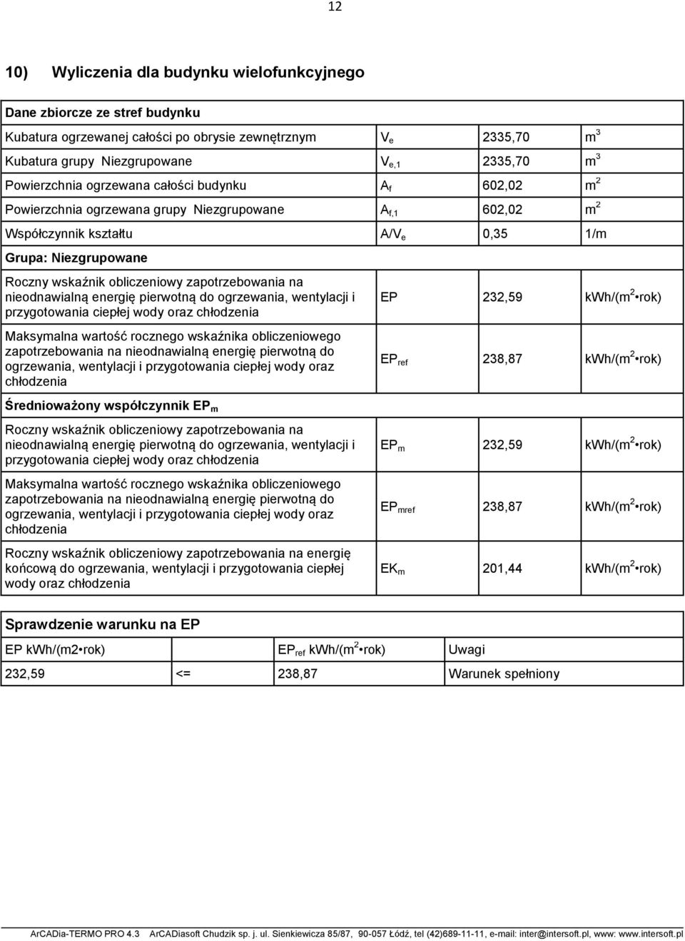 obliczeniowy zapotrzebowania na nieodnawialną energię pierwotną do ogrzewania, wentylacji i przygotowania ciepłej wody oraz chłodzenia Maksymalna wartość rocznego wskaźnika obliczeniowego
