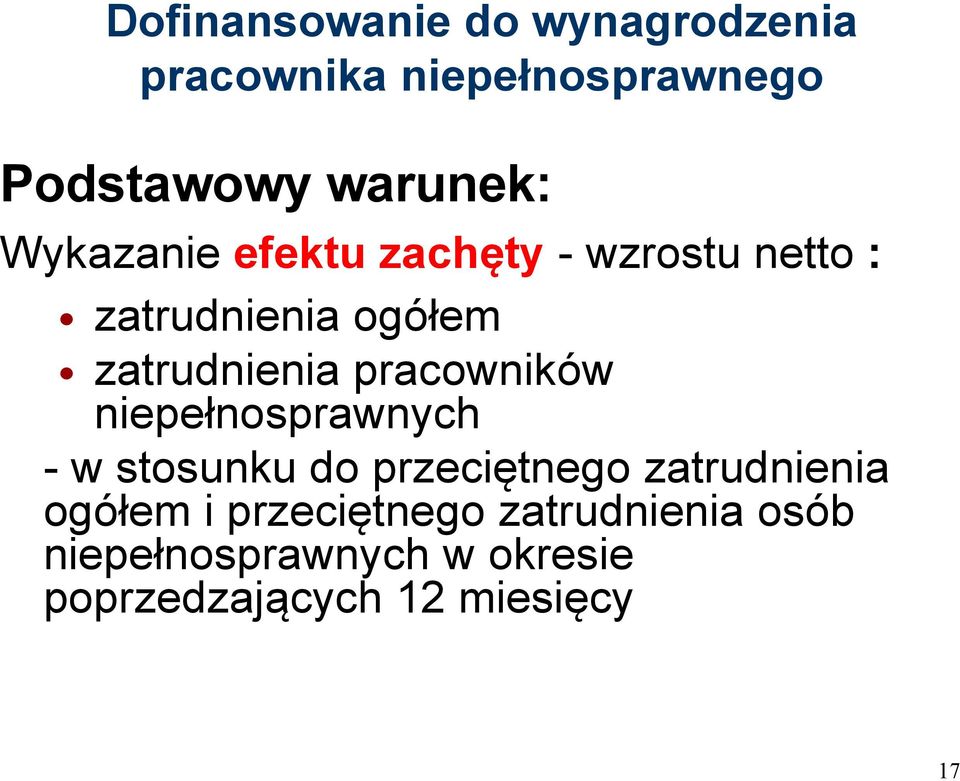 pracowników niepełnosprawnych - w stosunku do przeciętnego zatrudnienia ogółem i