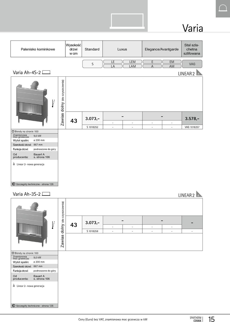 8,- 1018252 10182 inear 2- nowa generacja zczegóły techniczne - strona 126 Varia h-3-2