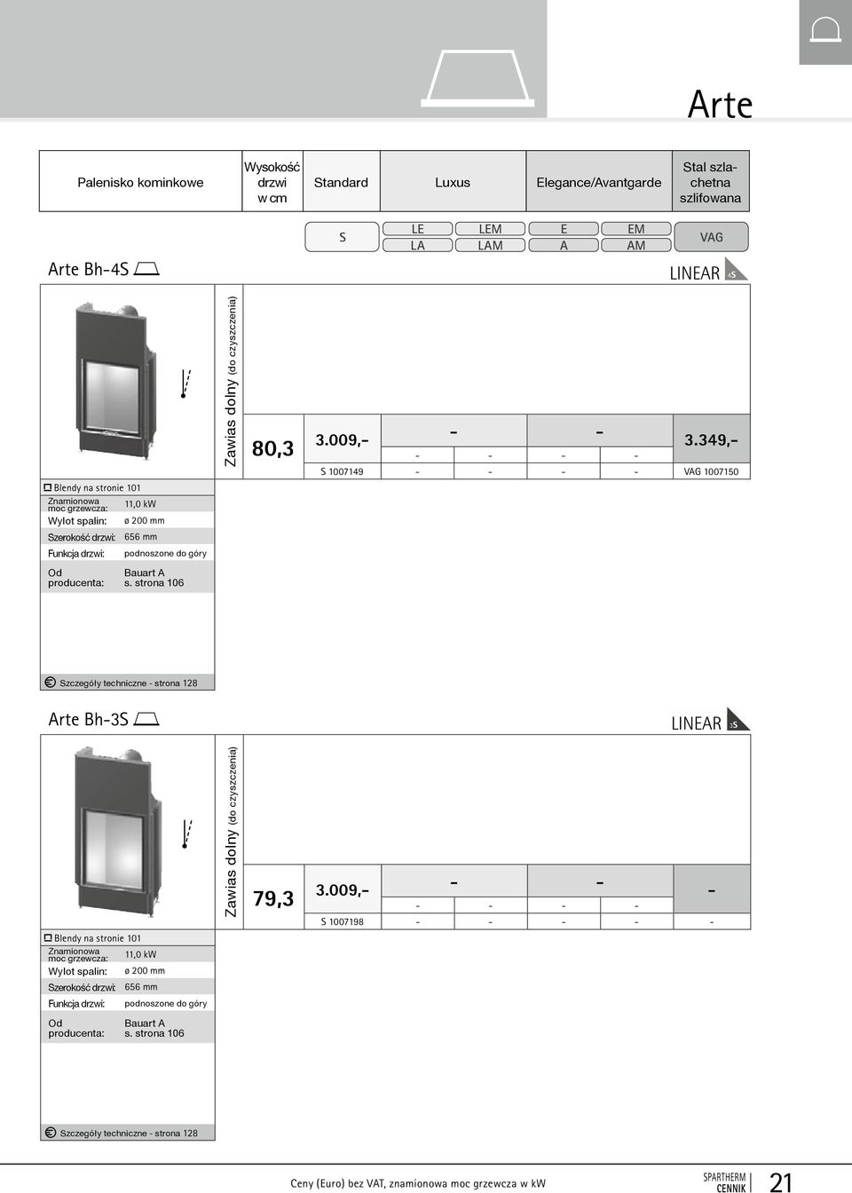 349,- 1007149 1007150 zczegóły techniczne - strona 128 rte Bh-3 Blendy na