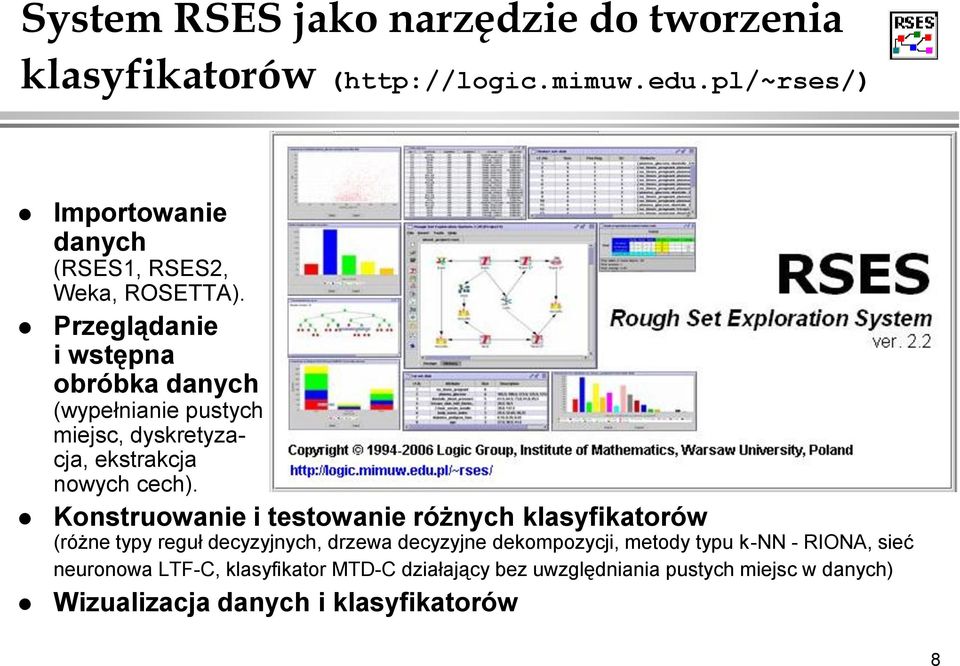 Przeglądanie i wstępna obróbka danych (wypełnianie pustych miejsc, dyskretyzacja, ekstrakcja nowych cech).