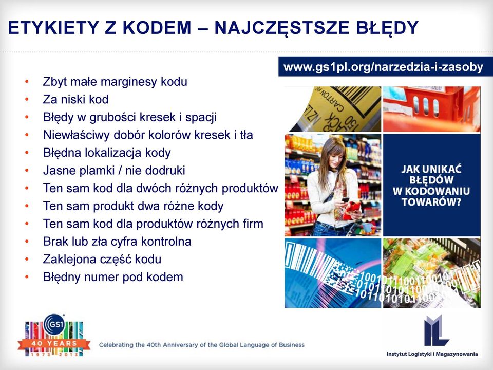 sam kod dla dwóch różnych produktów Ten sam produkt dwa różne kody Ten sam kod dla produktów różnych