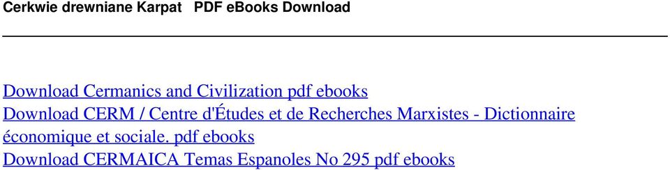 and Civilization pdf ebooks Download CERM / Centre d'études et de