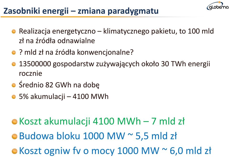 13500000 gospodarstw zużywających około 30 TWh energii rocznie Średnio 82 GWh na dobę 5%