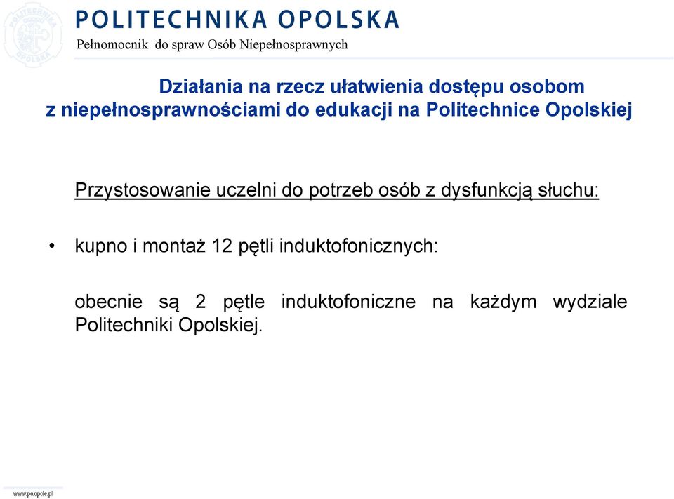 osób z dysfunkcją słuchu: kupno i montaż 12 pętli induktofonicznych: