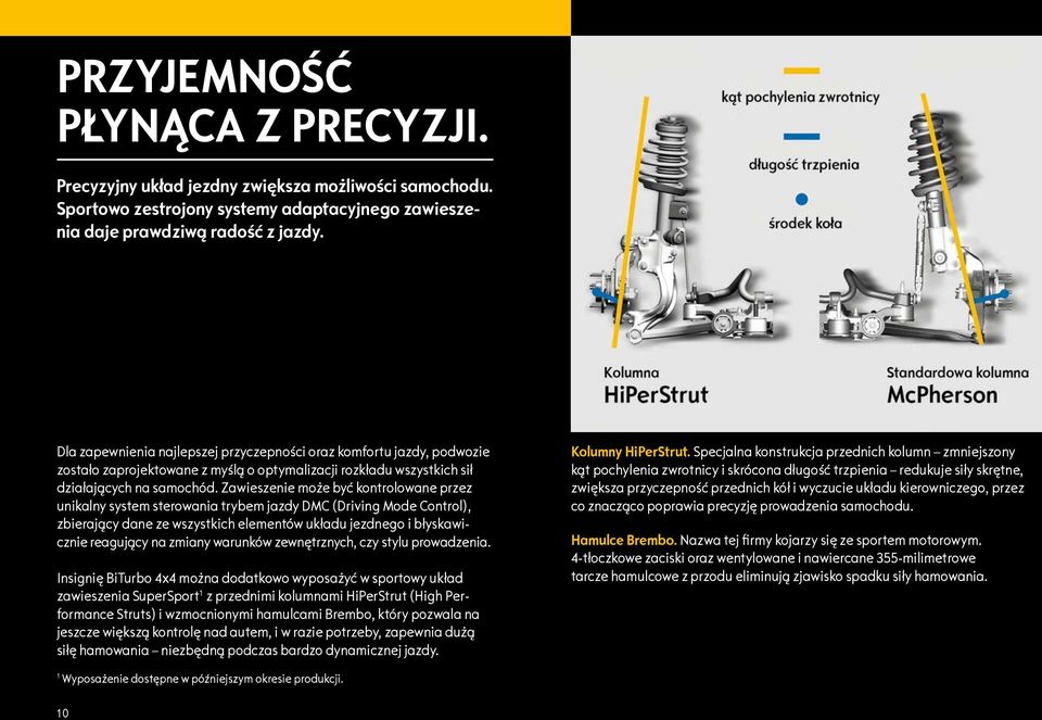 Zawieszenie może być kontrolowane przez unikalny system sterowania trybem jazdy DMC (Driving Mode Control), zbierający dane ze wszystkich elementów układu jezdnego i błyskawicznie reagujący na zmiany