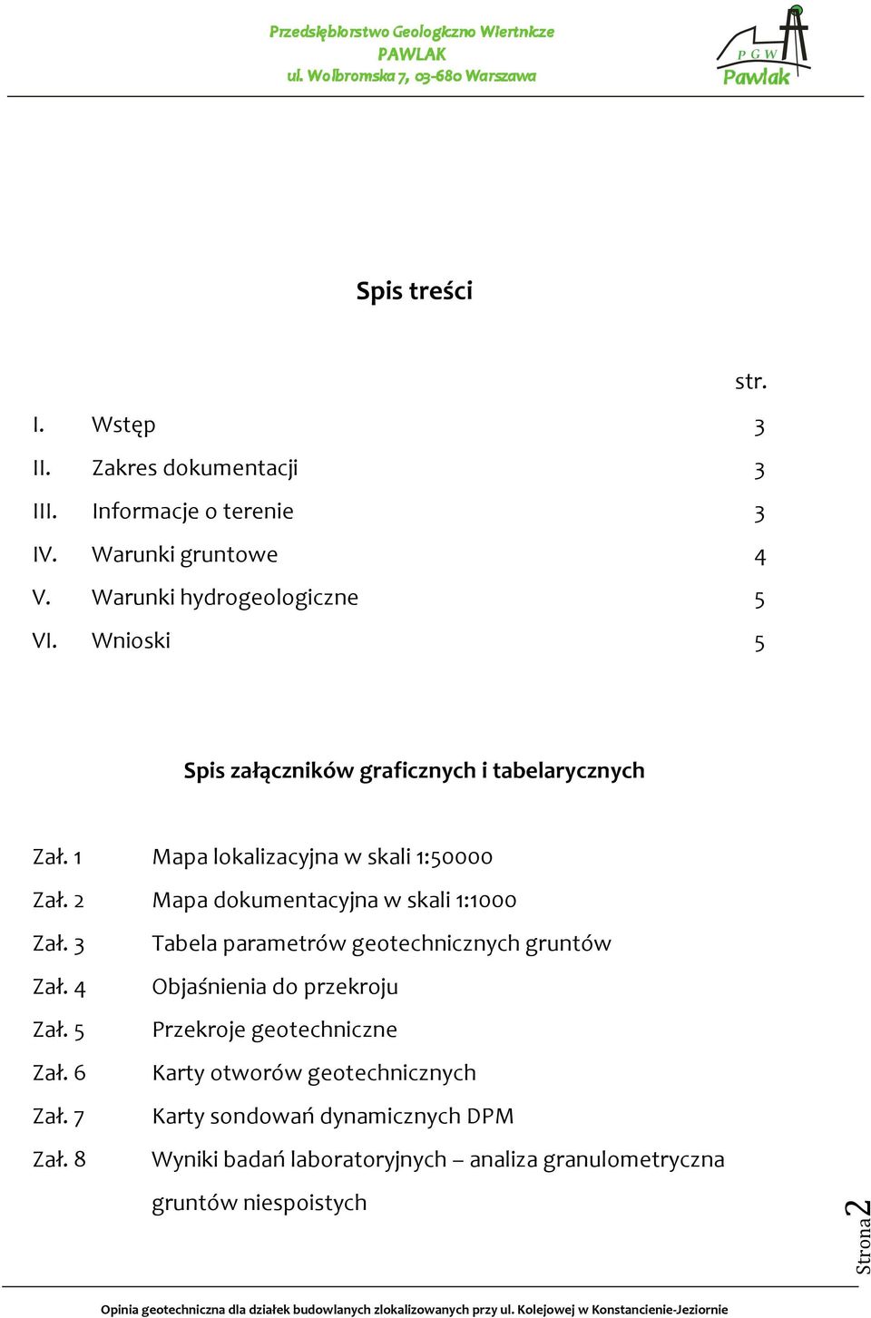 2 Mapa dokumentacyjna w skali 1:1000 Zał. 3 Zał. 4 Zał. 5 Zał. 6 Zał. 7 Zał.