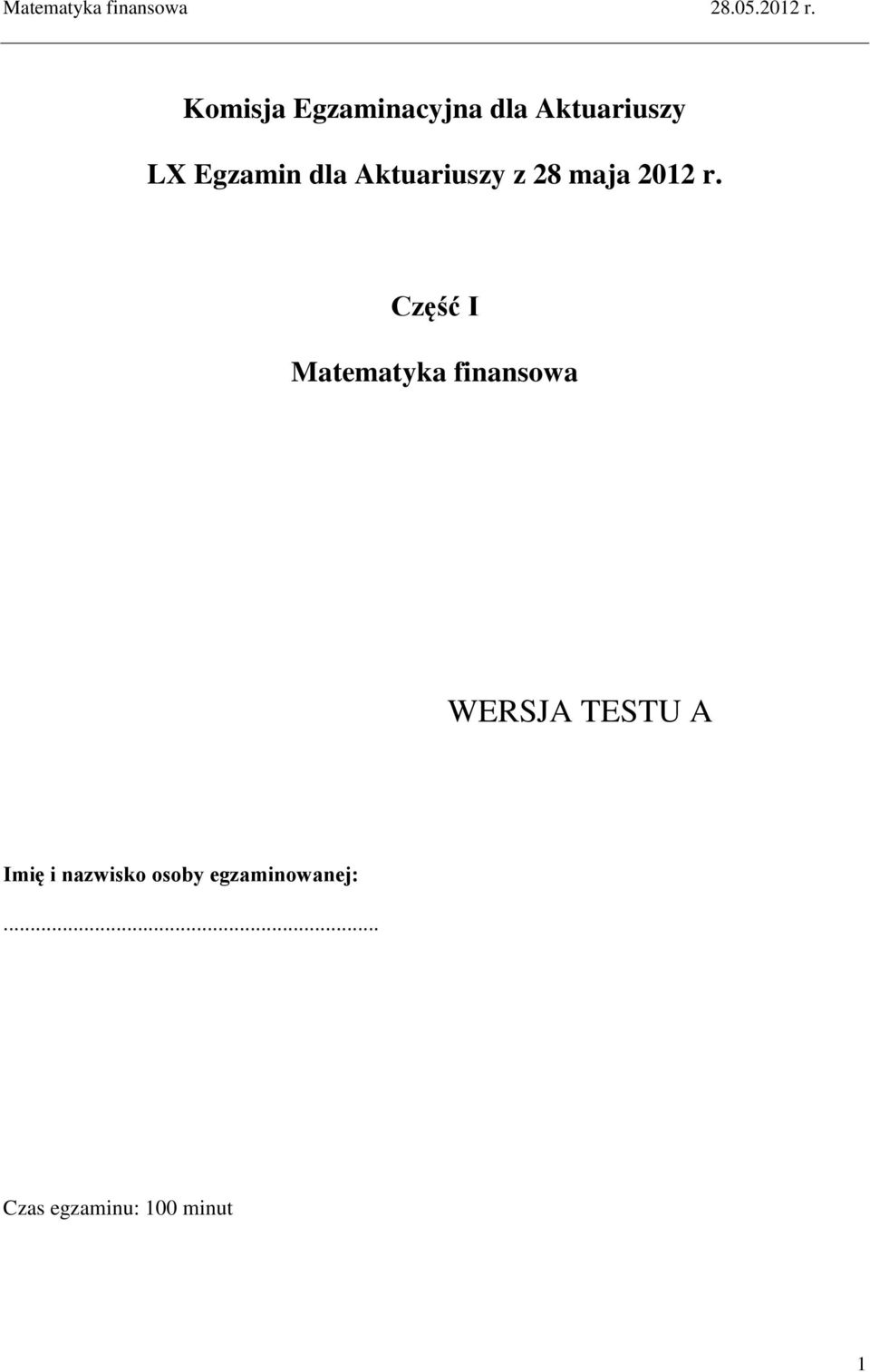 Aktuariuszy z 8 maja 0 r.