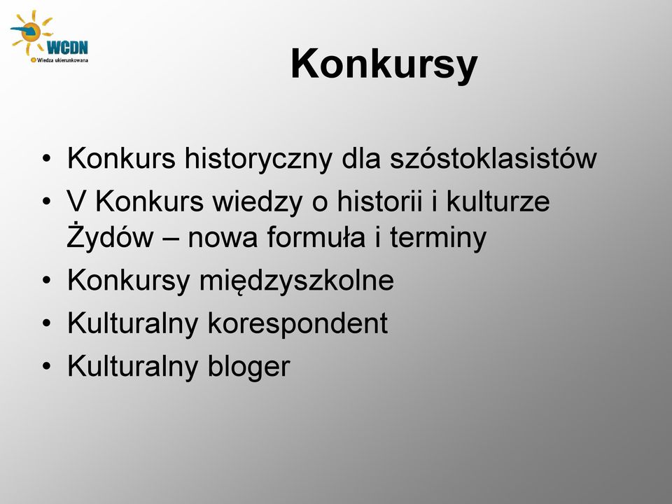 kulturze Żydów nowa formuła i terminy