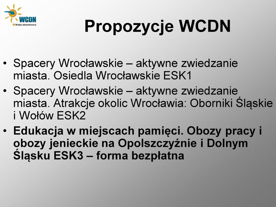 Atrakcje okolic Wrocławia: Oborniki Śląskie i Wołów ESK2 Edukacja w