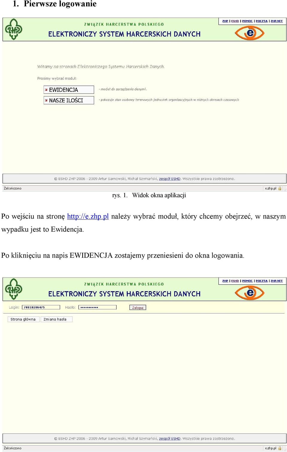 pl należy wybrać moduł, który chcemy obejrzeć, w naszym