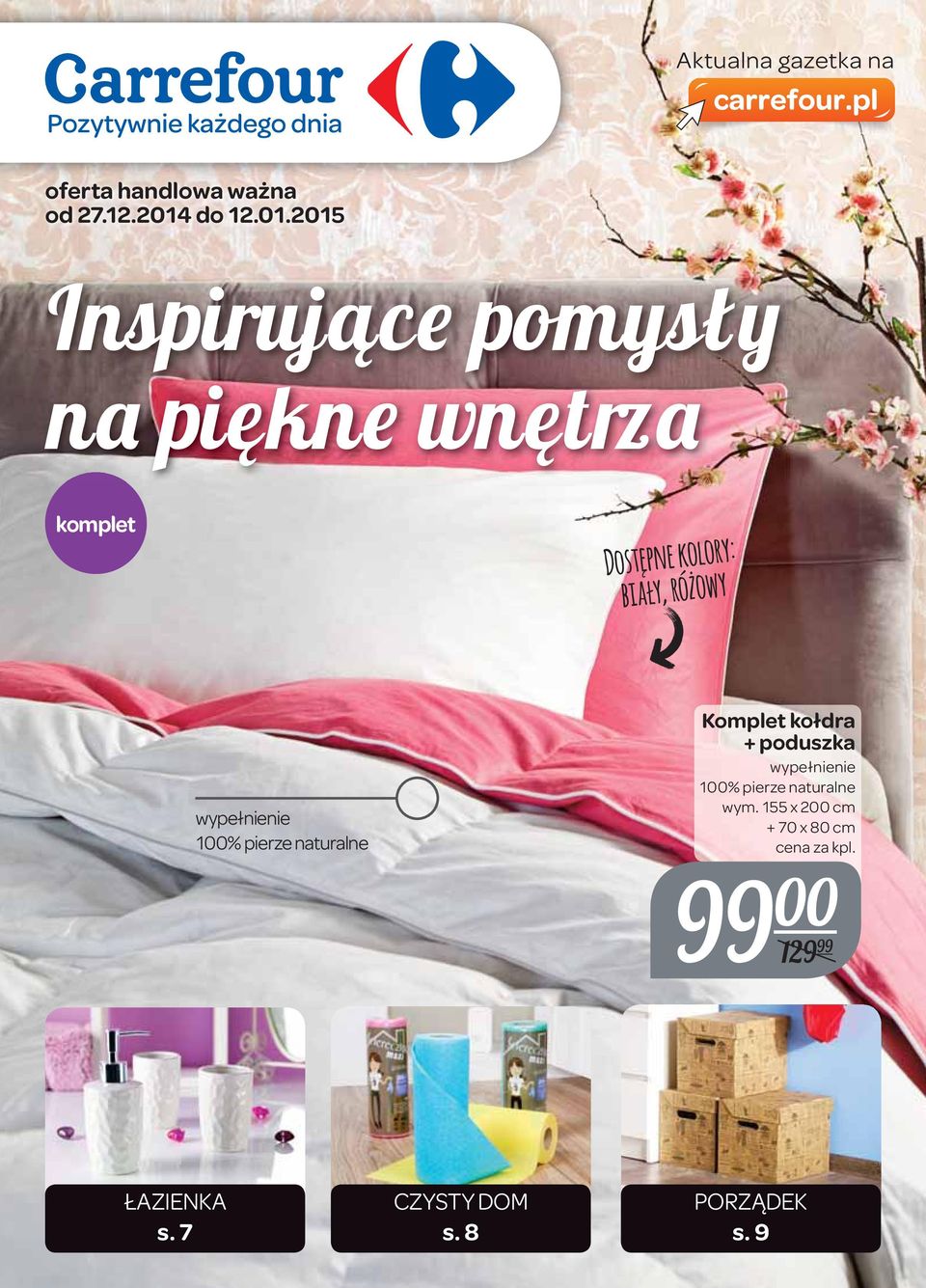 2015 Inspirujące pomysły na piękne wnętrza komplet wypełnienie 100% pierze