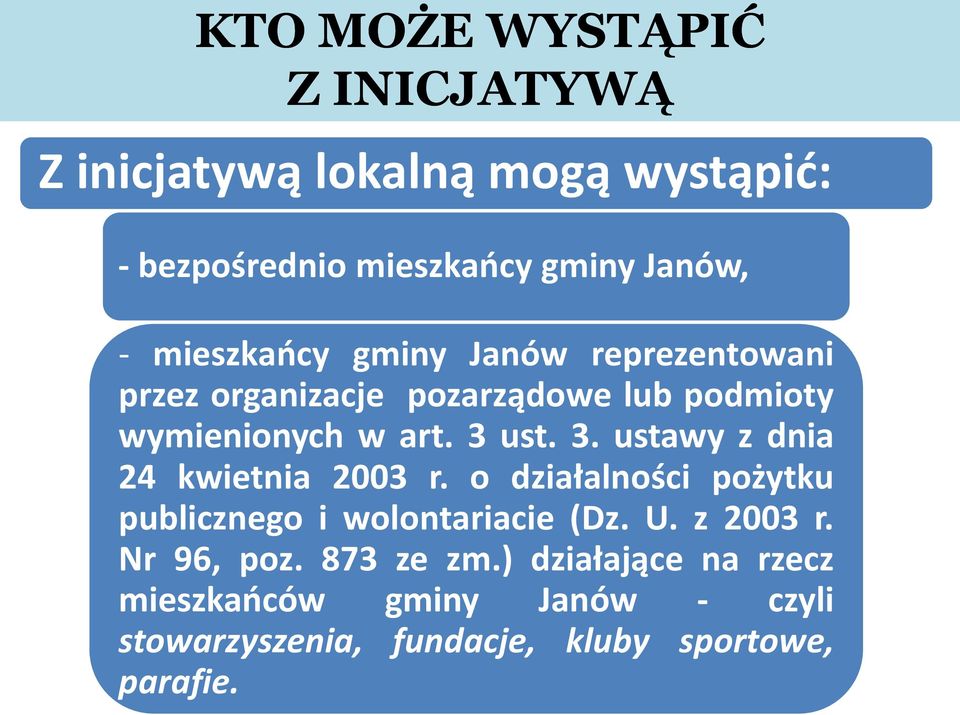 ust. 3. ustawy z dnia 24 kwietnia 2003 r. o działalności pożytku publicznego i wolontariacie (Dz. U. z 2003 r.