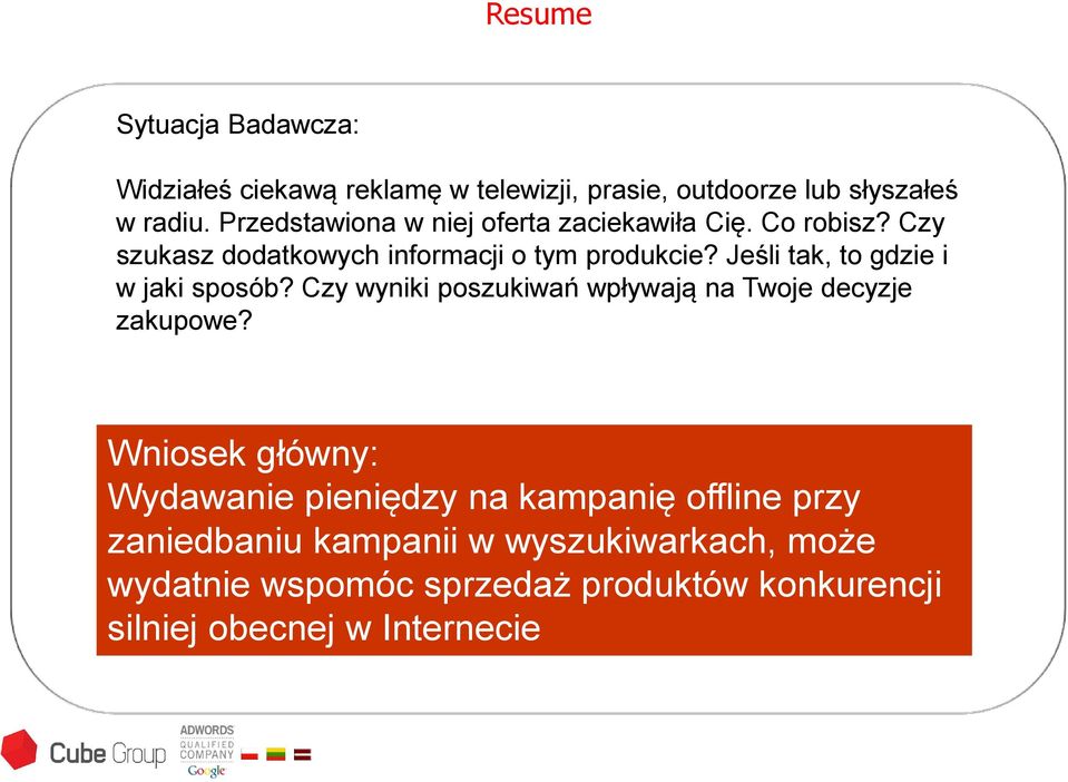 Jeśli tak, to gdzie i w jaki sposób? Czy wyniki poszukiwań wpływają na Twoje decyzje zakupowe?