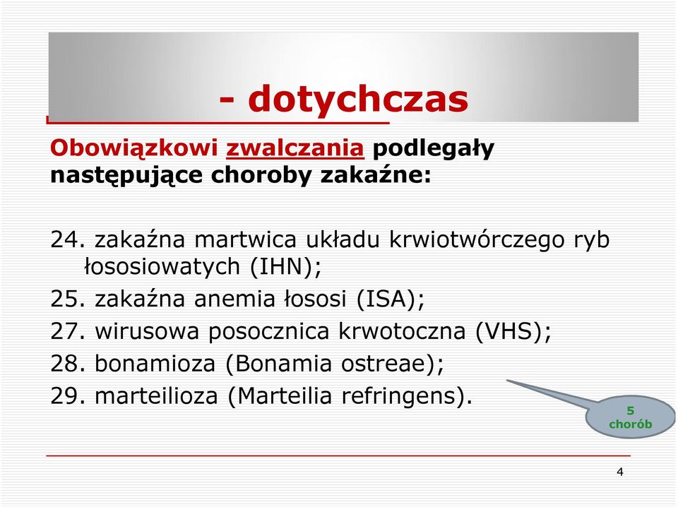 zakaźna anemia łososi (ISA); 27. wirusowa posocznica krwotoczna (VHS); 28.