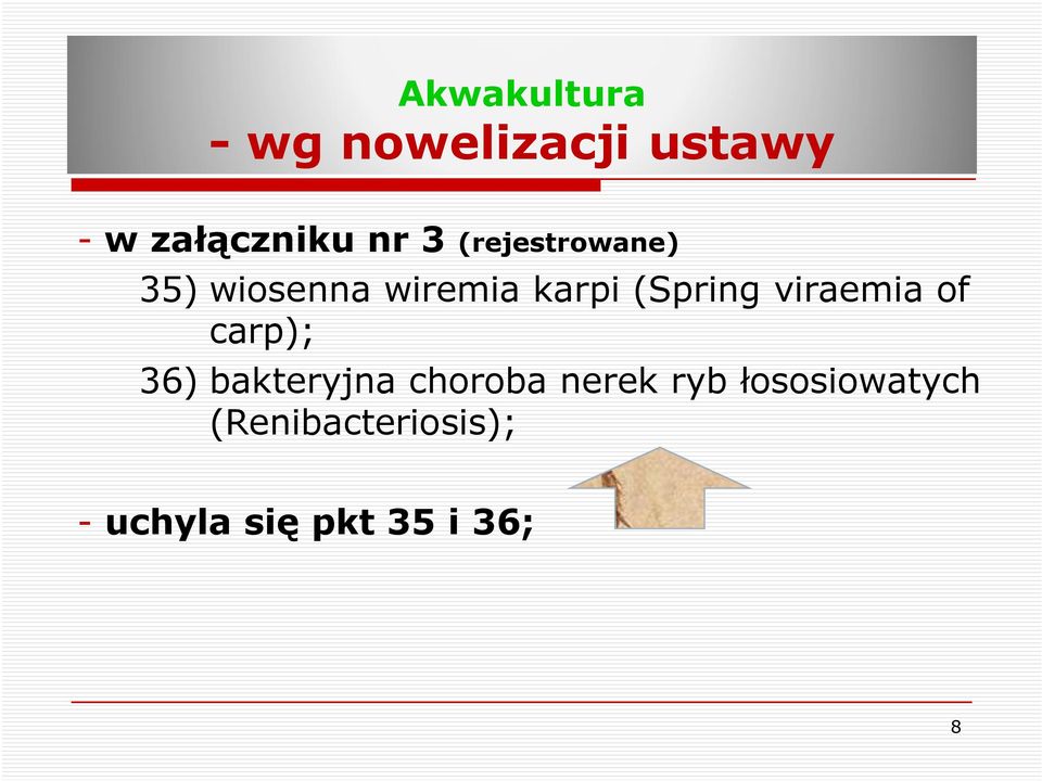 viraemia of carp); 36) bakteryjna choroba nerek ryb