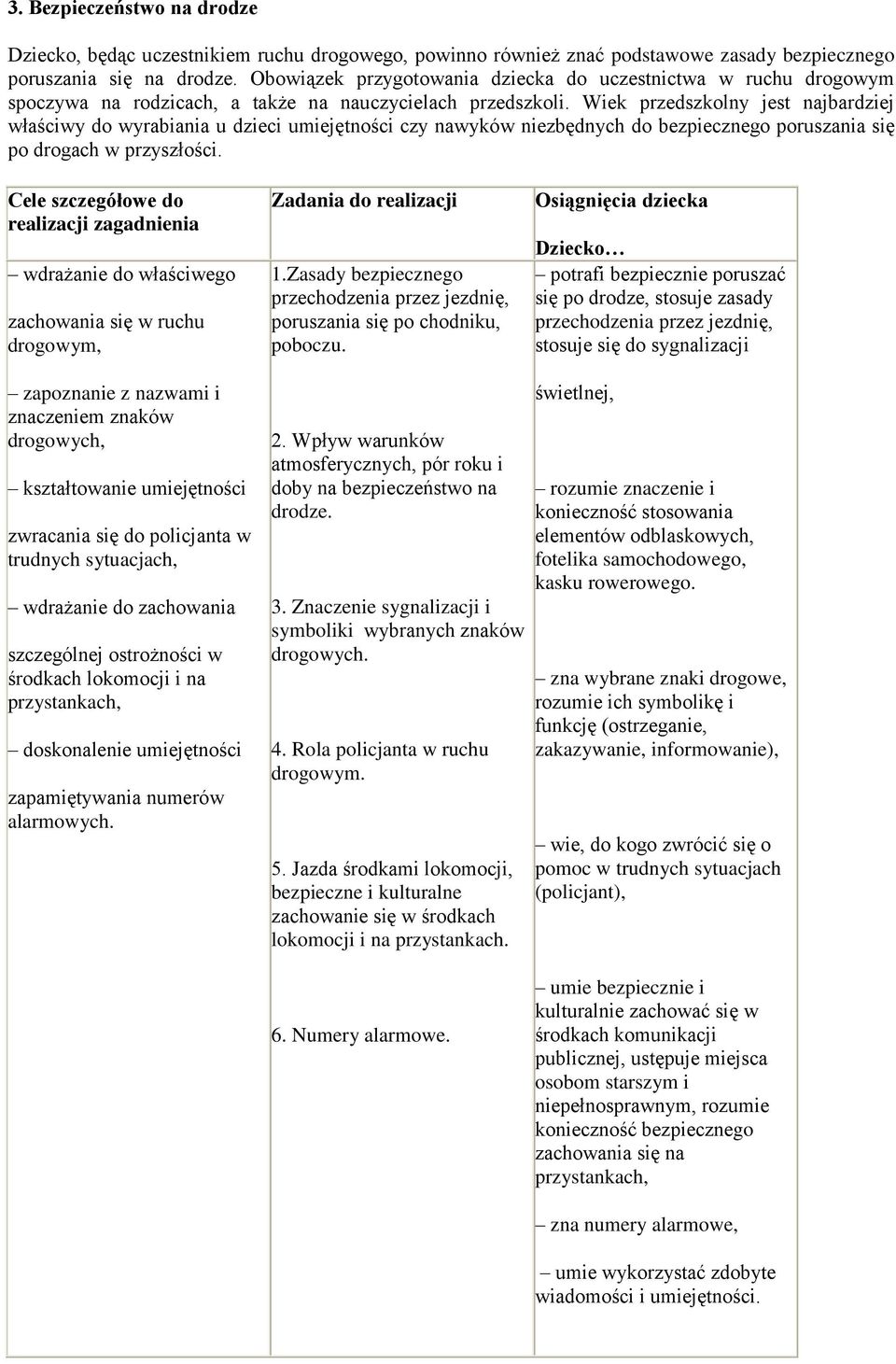 Wiek przedszkolny jest najbardziej właściwy do wyrabiania u dzieci umiejętności czy nawyków niezbędnych do bezpiecznego poruszania się po drogach w przyszłości.