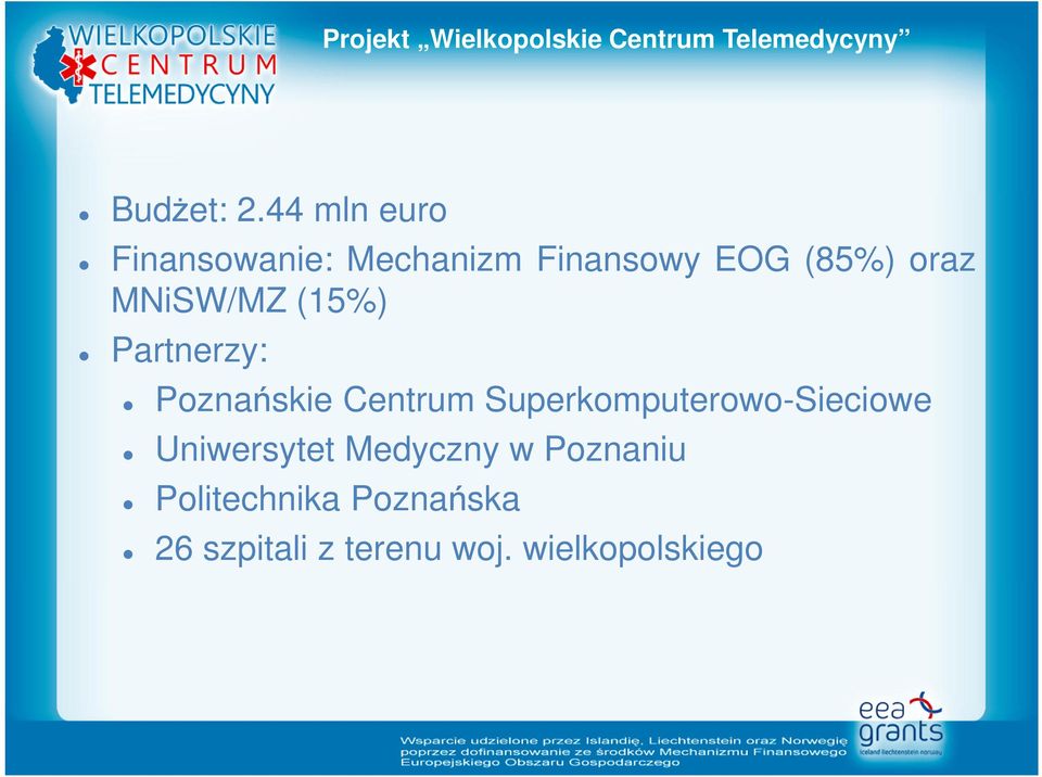 (15%) Partnerzy: Poznańskie Centrum Superkomputerowo-Sieciowe