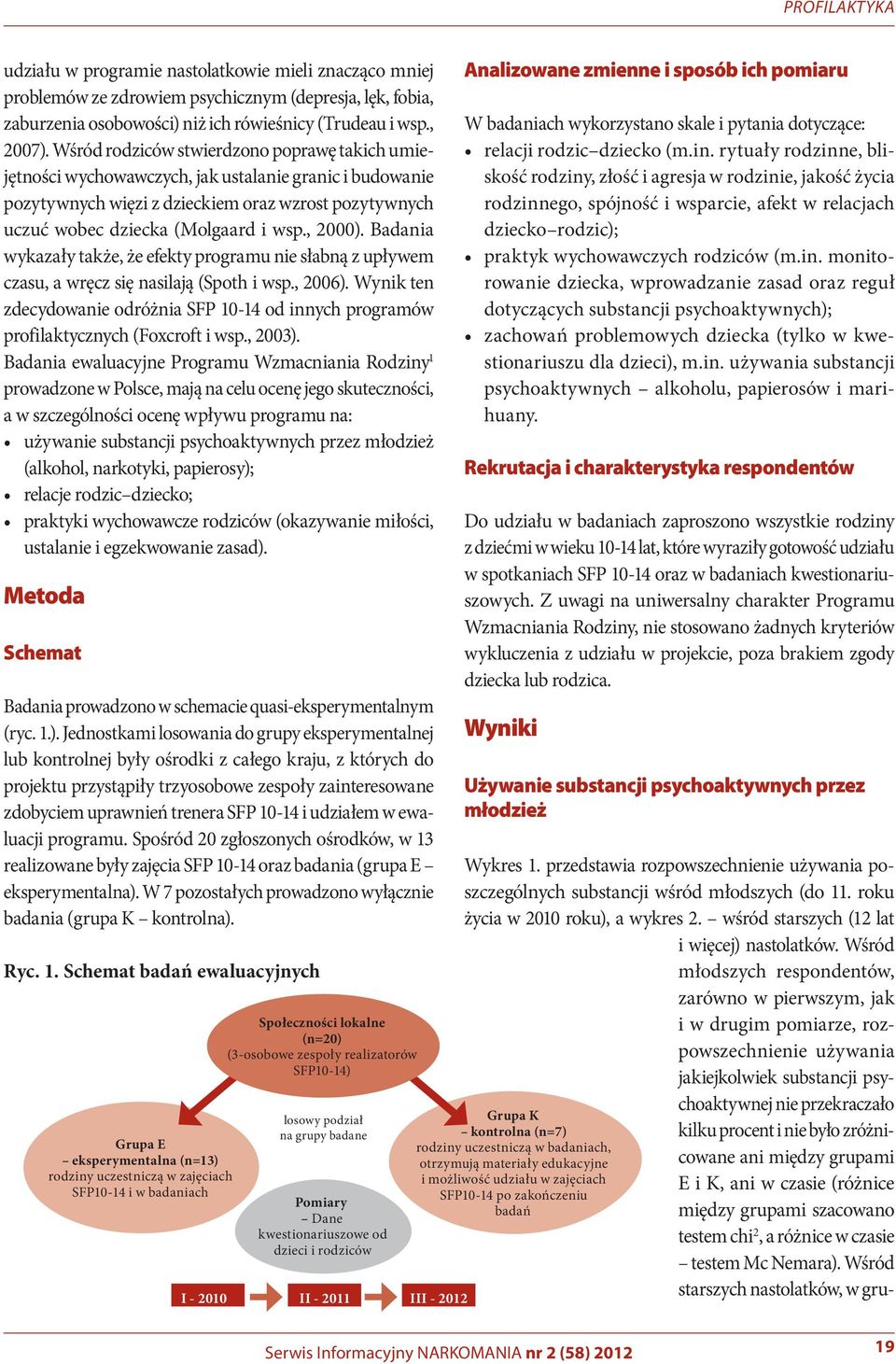 , 2000). Badania wykazały także, że efekty programu nie słabną z upływem czasu, a wręcz się nasilają (Spoth i wsp., 2006).